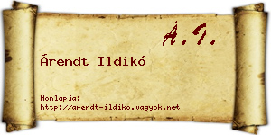 Árendt Ildikó névjegykártya